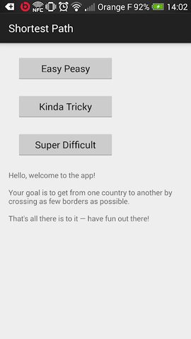 Screenshot 1: Shortest Path