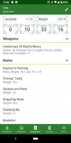 Screenshot 4: Character Sheet for any RPG