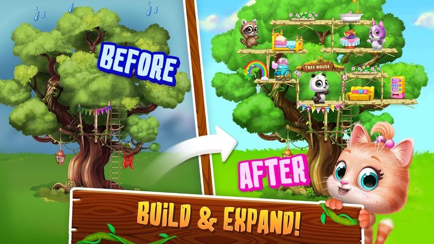 Screenshot 4: Panda Lu Treehouse - Build & Play with Tiny Pets