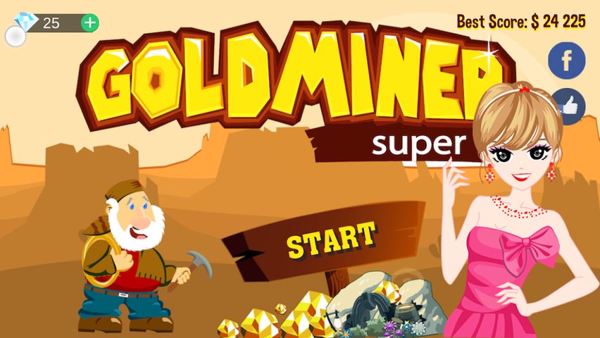 Screenshot 1: Gold Miner Super