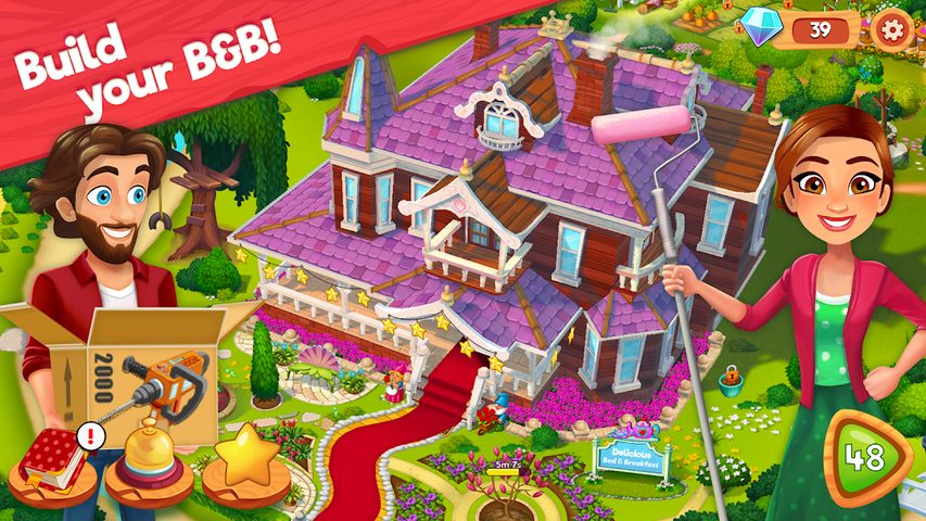 Screenshot 1: Delicious B&B: Decor & Match 3