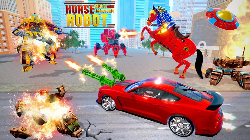 Screenshot 5: Flying Horse Robot Car Game