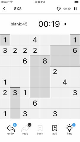 Screenshot 2: Tetrasquare2 - well known as Shikaku or Rectangles