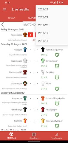 Screenshot 7: Live Scores for Super Lig 2021/2022