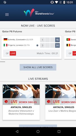 Screenshot 1: ITF Live Scores