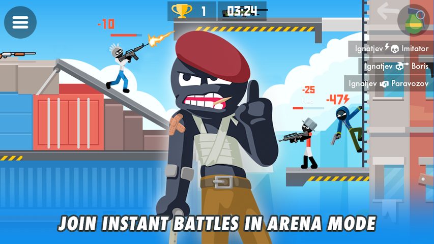 Screenshot 1: Stickman Combats: Multiplayer Stick Battle Shooter