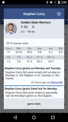 Screenshot 2: Sports Alerts - real-time scores, stats & odds