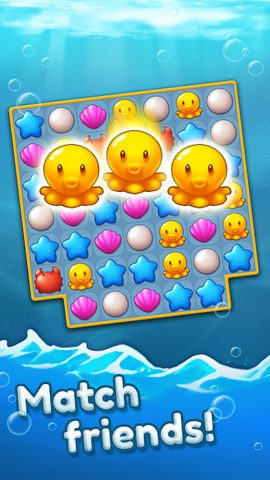 Screenshot 1: Ocean Friends : Match 3 Puzzle
