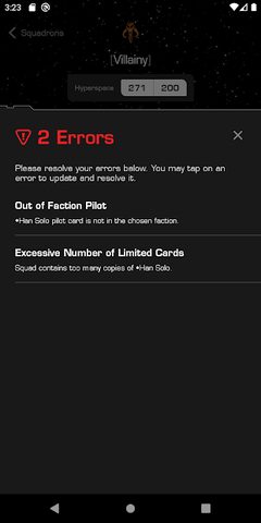 Screenshot 4: Star Wars X-Wing Second Edition Squad Builder