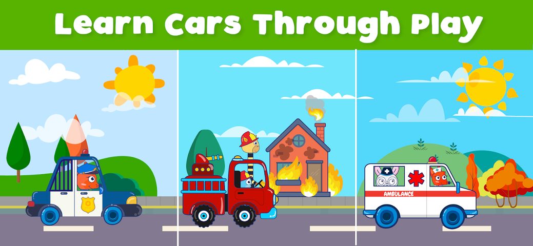 Screenshot 1: EduKid: Educational Car Games for Boys & Girls