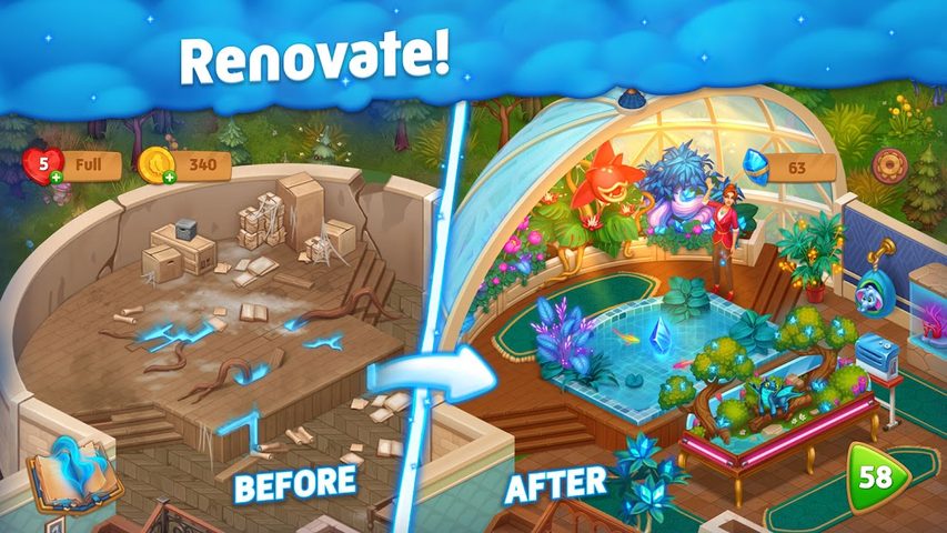 Screenshot 1: Spellmind: Match 3 Game