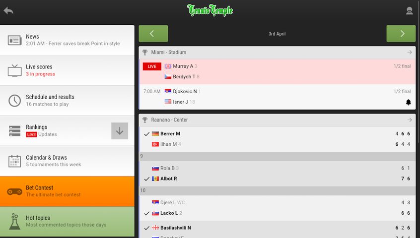 Screenshot 18: Tennis Temple - Live scores