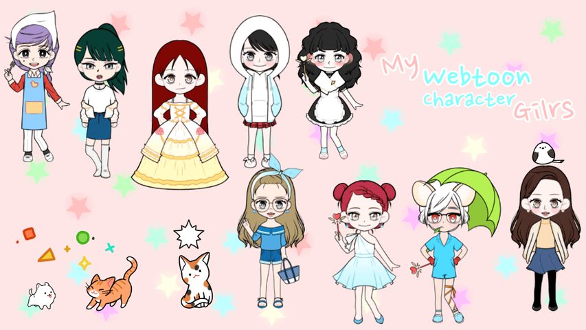 Screenshot 1: K-pop Webtoon Character Girls