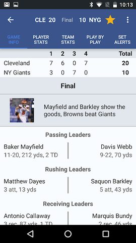 Screenshot 3: Sports Alerts - real-time scores, stats & odds