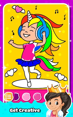 Screenshot 1: Princess Coloring Book for Kids & Games for Girls