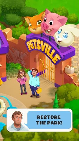Screenshot 1: Petsville: Renovate the Zoo & Play Match 3 Games