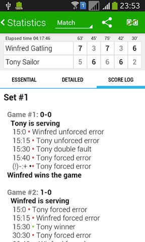 Screenshot 5: Tennis Math: score keeper and statistics tracker