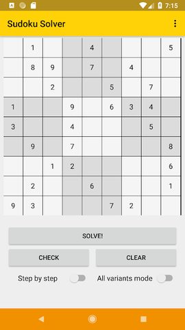 Screenshot 1: Simple Sudoku Solver