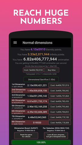 Screenshot 1: Antimatter Dimensions