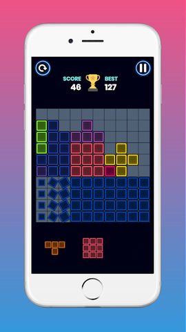 Screenshot 1: Tetra! Glow Block Puzzle