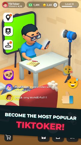 Screenshot 1: Idle Tiktoker: Get followers and become celebrity