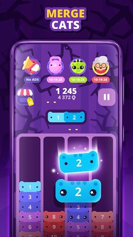 Screenshot 1: CATRIS: Cat Merge Puzzle Games