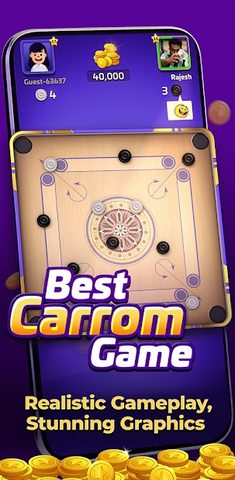 Screenshot 1: Carrom Gold: Online Board Game