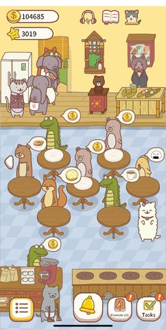 Screenshot 1: Cat Restaurant 2 - farm sowing coffee cooking game