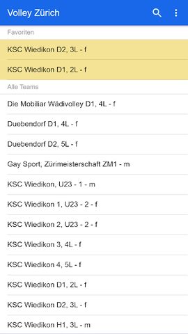 Screenshot 1: Volley Zürich