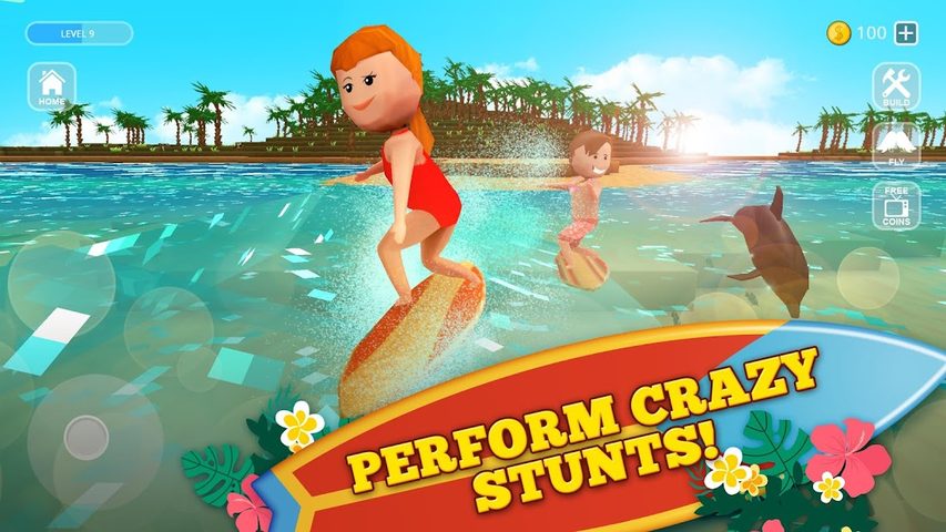 Screenshot 3: Surfing Craft: Crafting, Stunts & Surf Games World