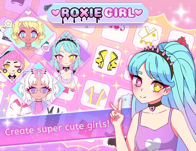 Screenshot 1: Roxie Girl avatar maker game