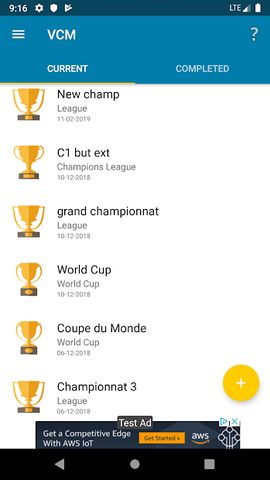 Screenshot 1: Virtual Competition Manager