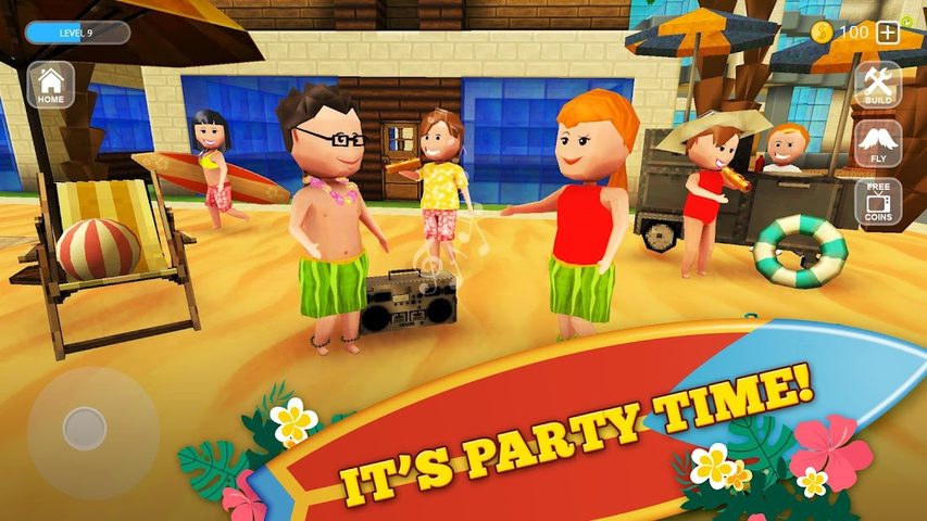 Screenshot 1: Surfing Craft: Crafting, Stunts & Surf Games World
