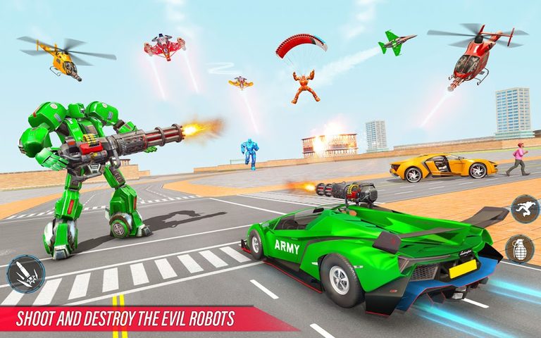 Screenshot 2: Army Bus Robot Car Game 3d