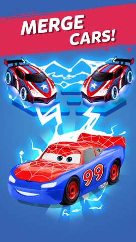 Screenshot 2: Merge Neon Car: Idle Car Merge