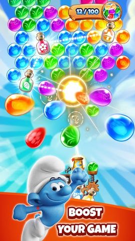 Screenshot 2: Smurfs Bubble Shooter Story