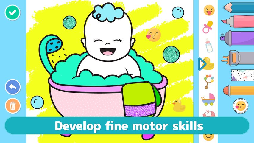 Screenshot 11: Coloring babies for kids - Cute baby drawing book