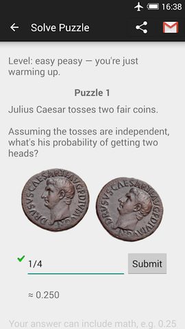 Screenshot 1: Probability Math Puzzles