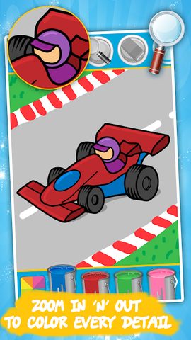 Screenshot 1: Cars Coloring Book Sparkles