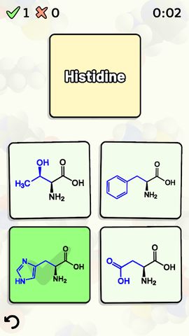 Screenshot 1: Amino Acid Quiz
