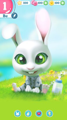 Screenshot 1: Bu Bunny - Cute pet care game
