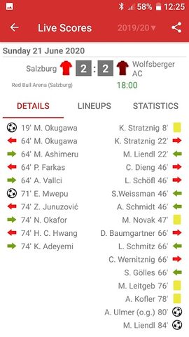 Screenshot 3: Live Scores for Admiral Bundesliga 2021/2022
