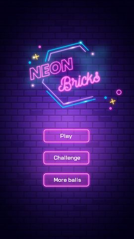 Screenshot 1: Brick Breaker - Neon Bricks