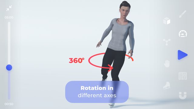 Screenshot 5: Freezio Figure Skating 3D app for training jumps.