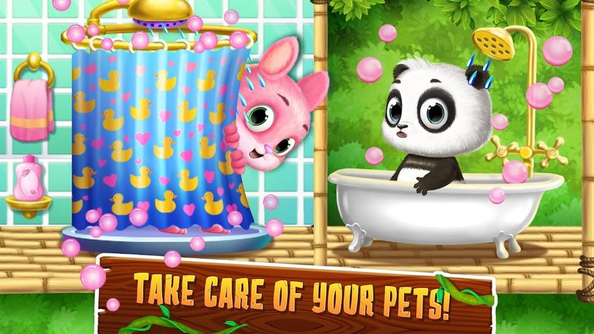 Screenshot 1: Panda Lu Treehouse - Build & Play with Tiny Pets