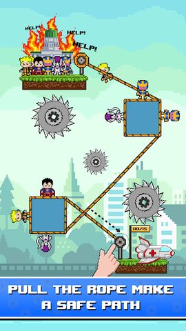 Screenshot 1: Rope Pixel Master - Rescue Hero Academy