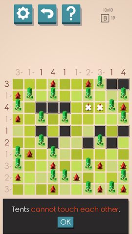 Screenshot 2: Tents and Trees Puzzles