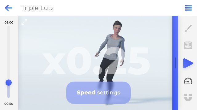 Screenshot 6: Freezio Figure Skating 3D app for training jumps.