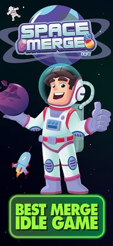 Screenshot 1: Space Merge: Cosmic Idle Game