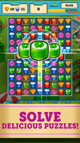 Screenshot 1: Fast Food Match 3 Game Offline